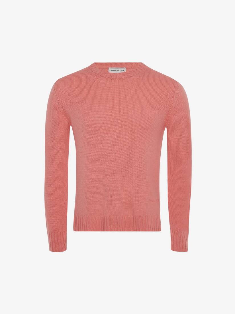 Men's Cashmere Alexander McQueen Jumper in Coral - 1