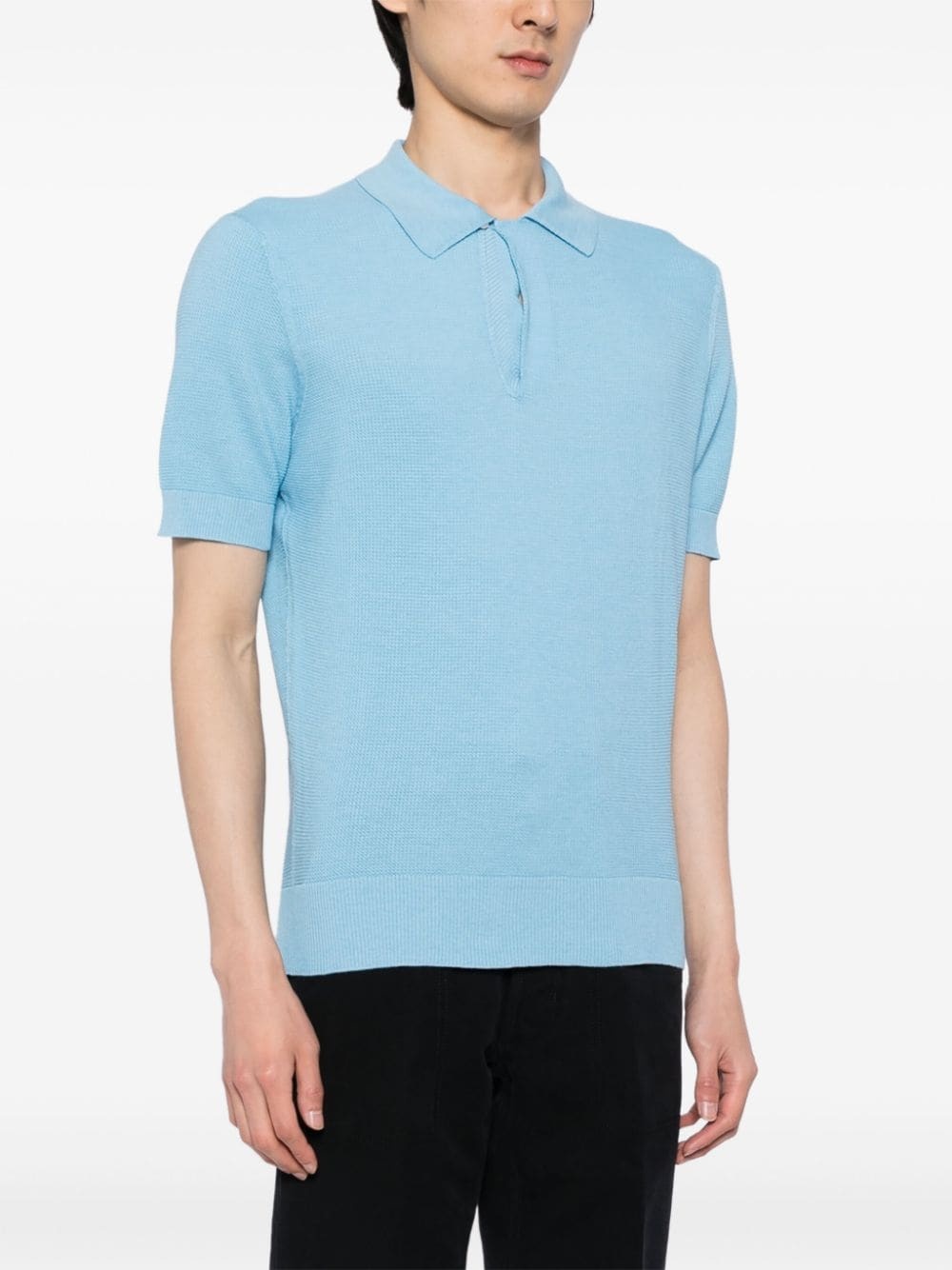 knitted short-sleeve polo shirt - 3