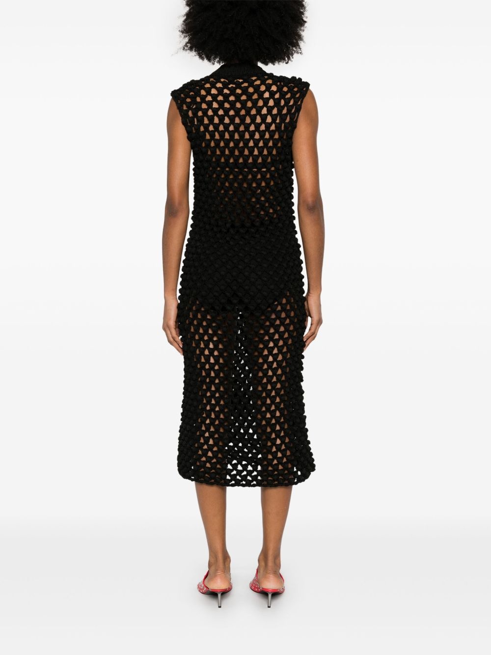 crochet midi dress - 4