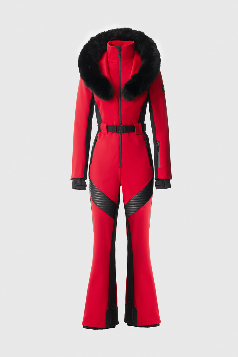 ELLE-ZR Bonded Fleece Ski Suit With Removable Fur-Trimmed Hood 1