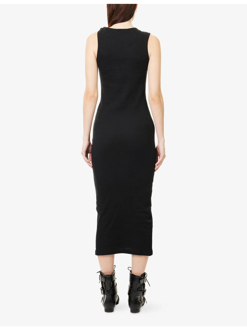 Anchor Embroidery Twisted-Strap Cotton-Jersey Midi Dress - 4