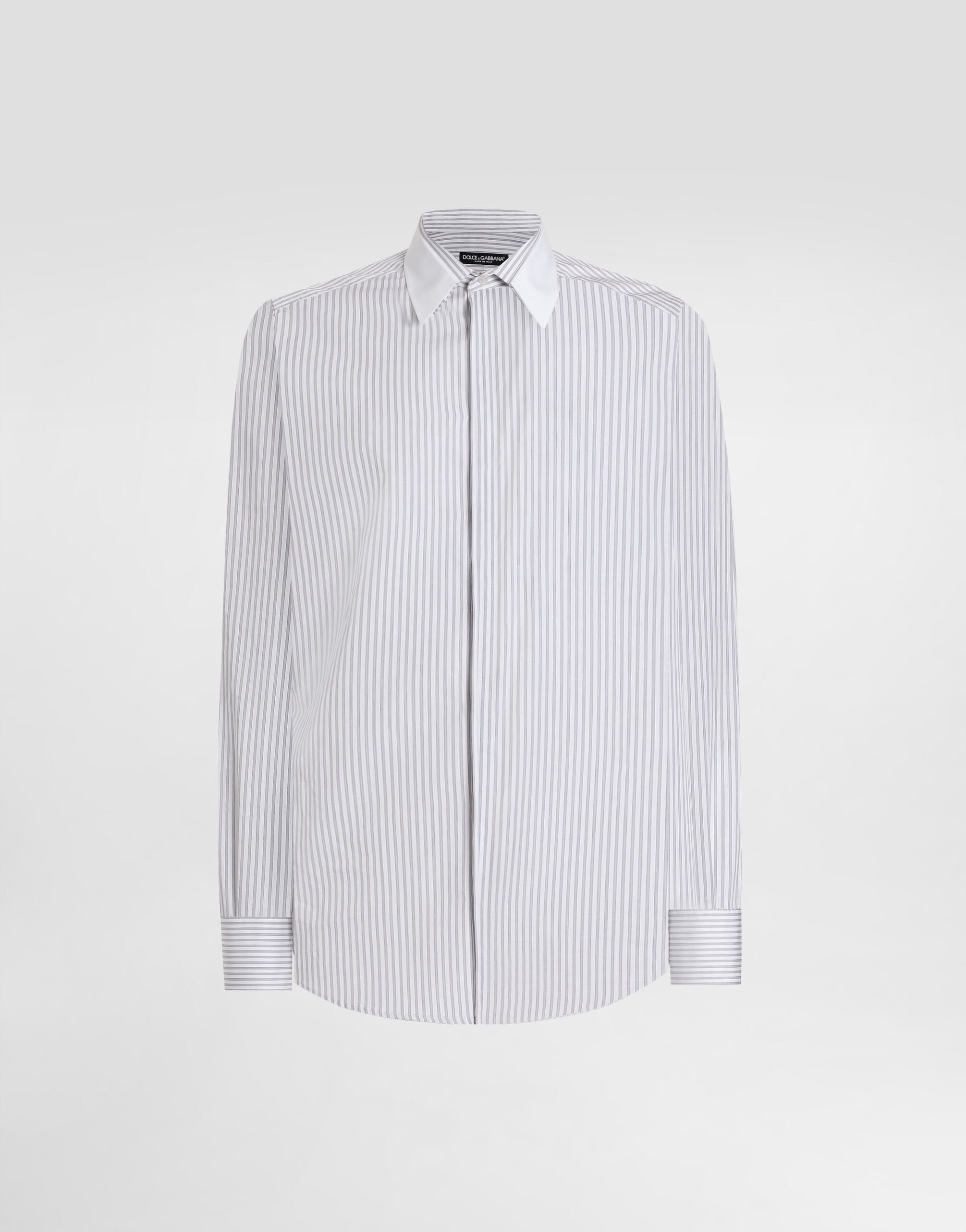 Striped poplin martini shirt - 1