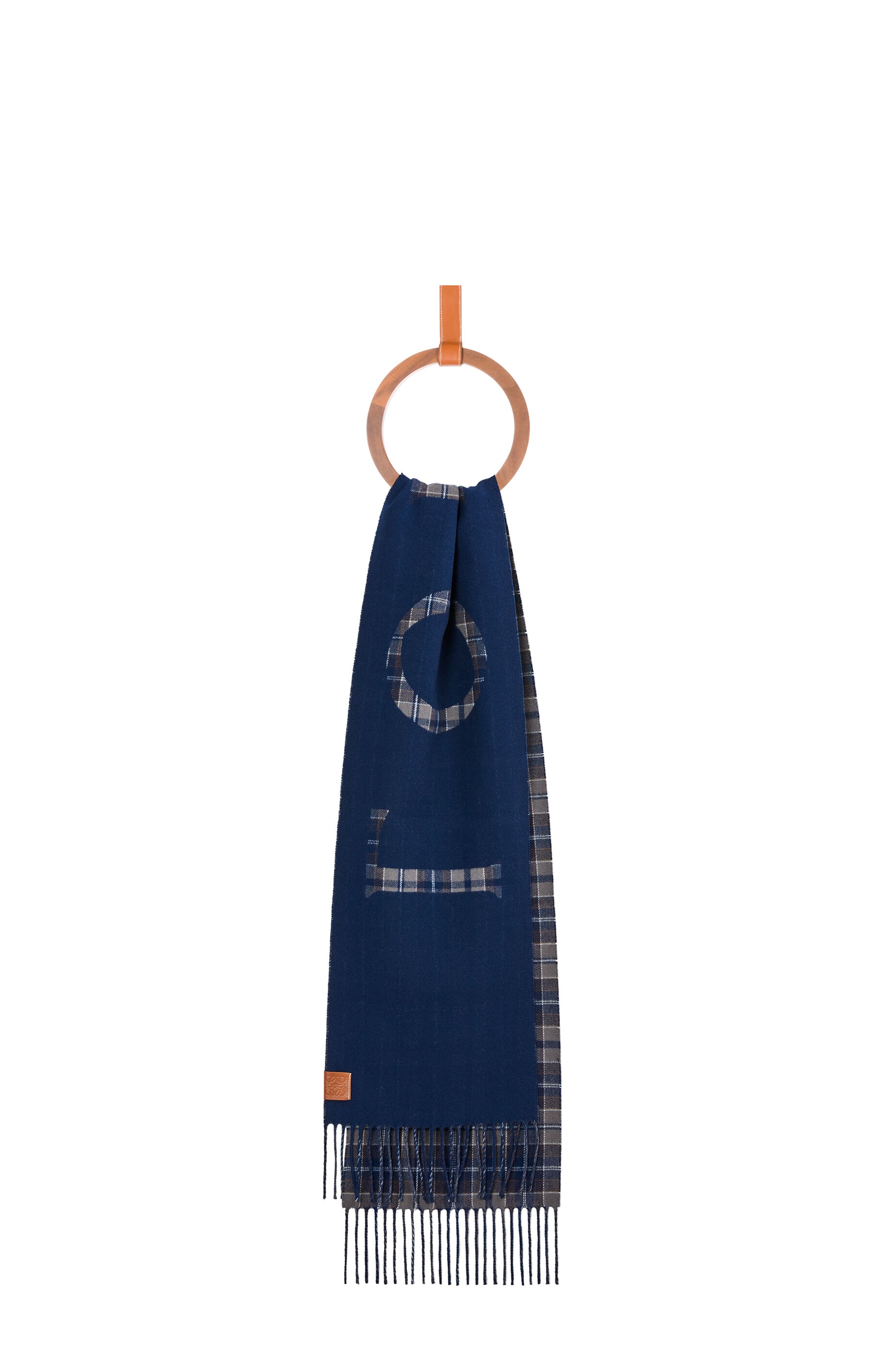 LOEWE check scarf in wool and cashmere - 2