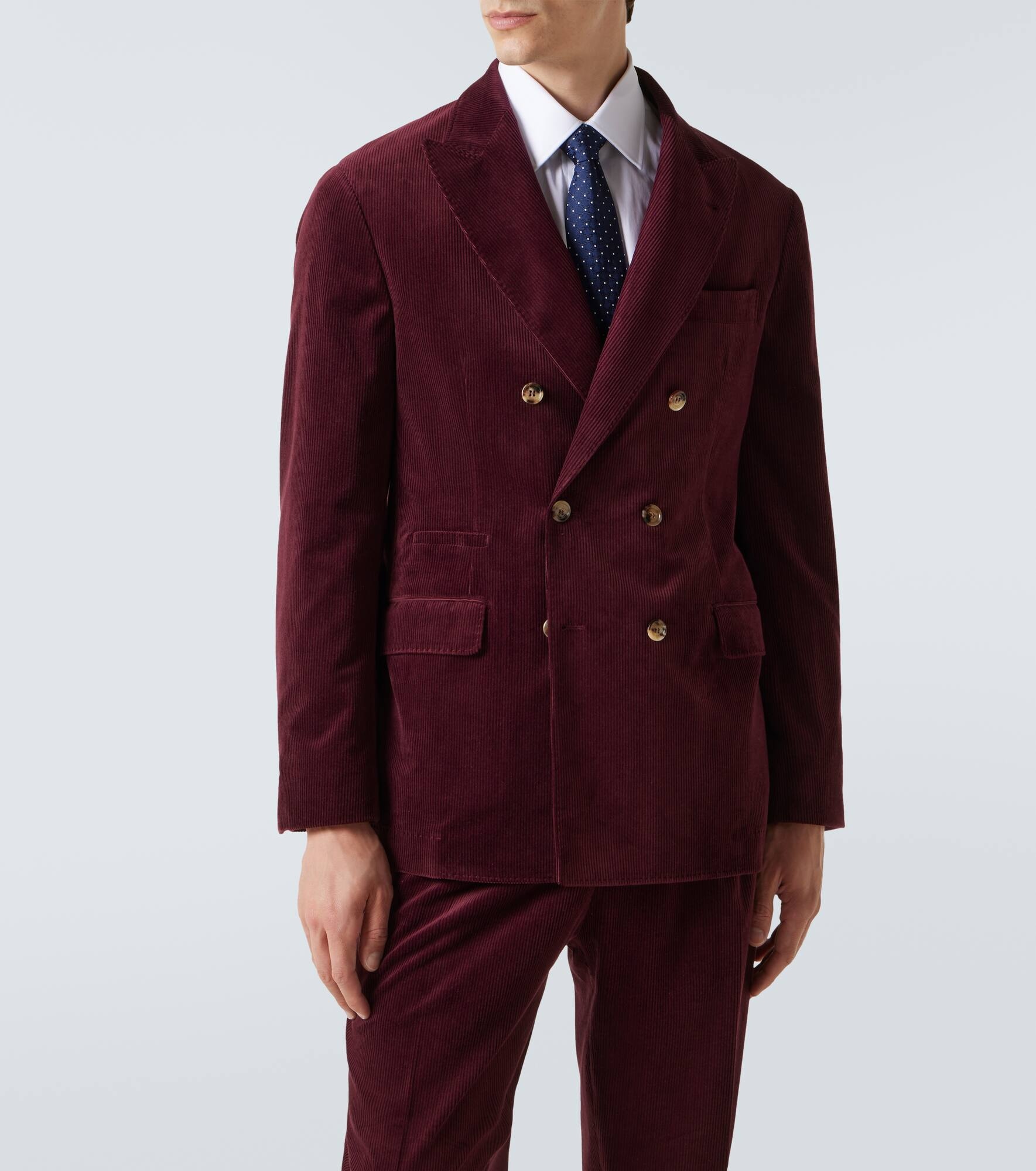Cotton and cashmere corduroy suit - 4