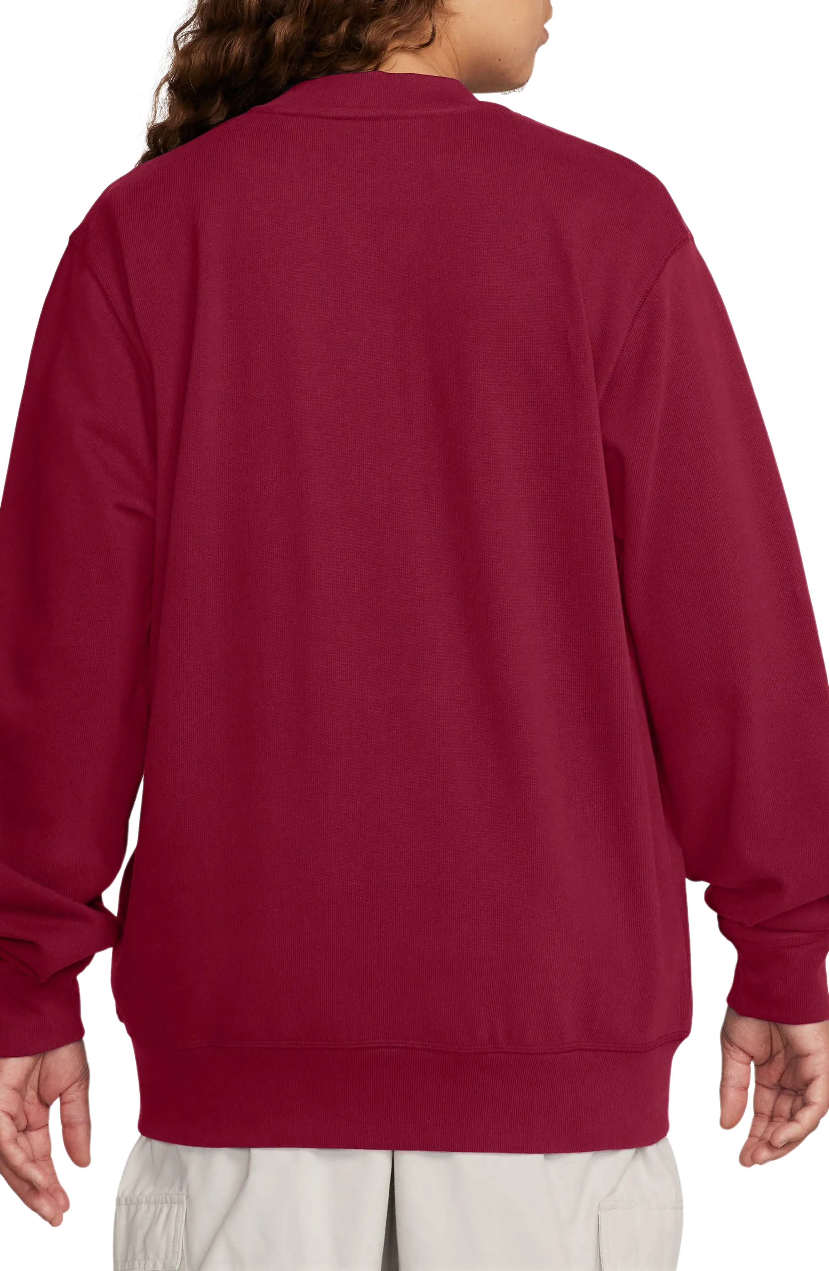 Cotton Fleece Fairway Cardigan in Team Red/White - 2