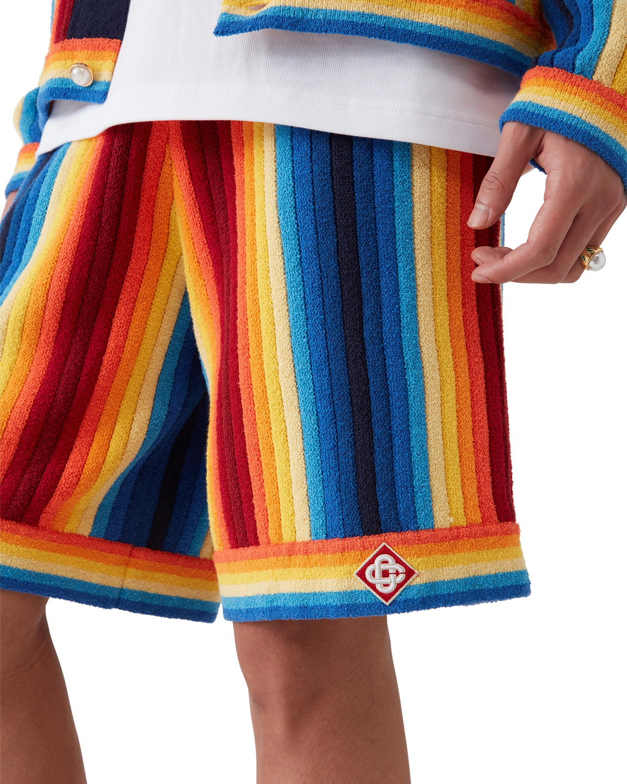 Gradient Stripe Towelling Shorts | Casablanca Paris - 5