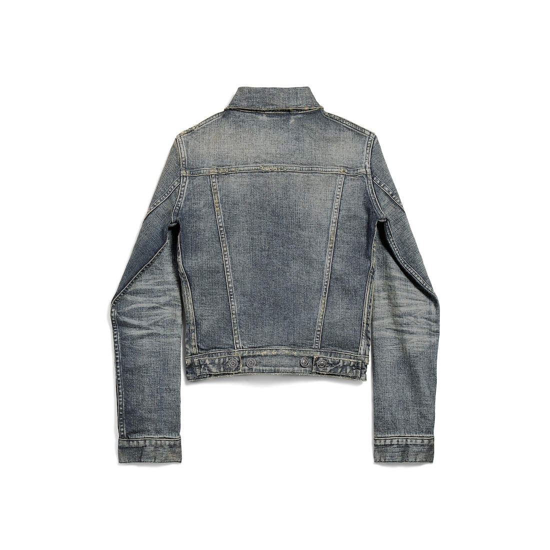 Women's Ruched Denim Jacket in Blue - 6
