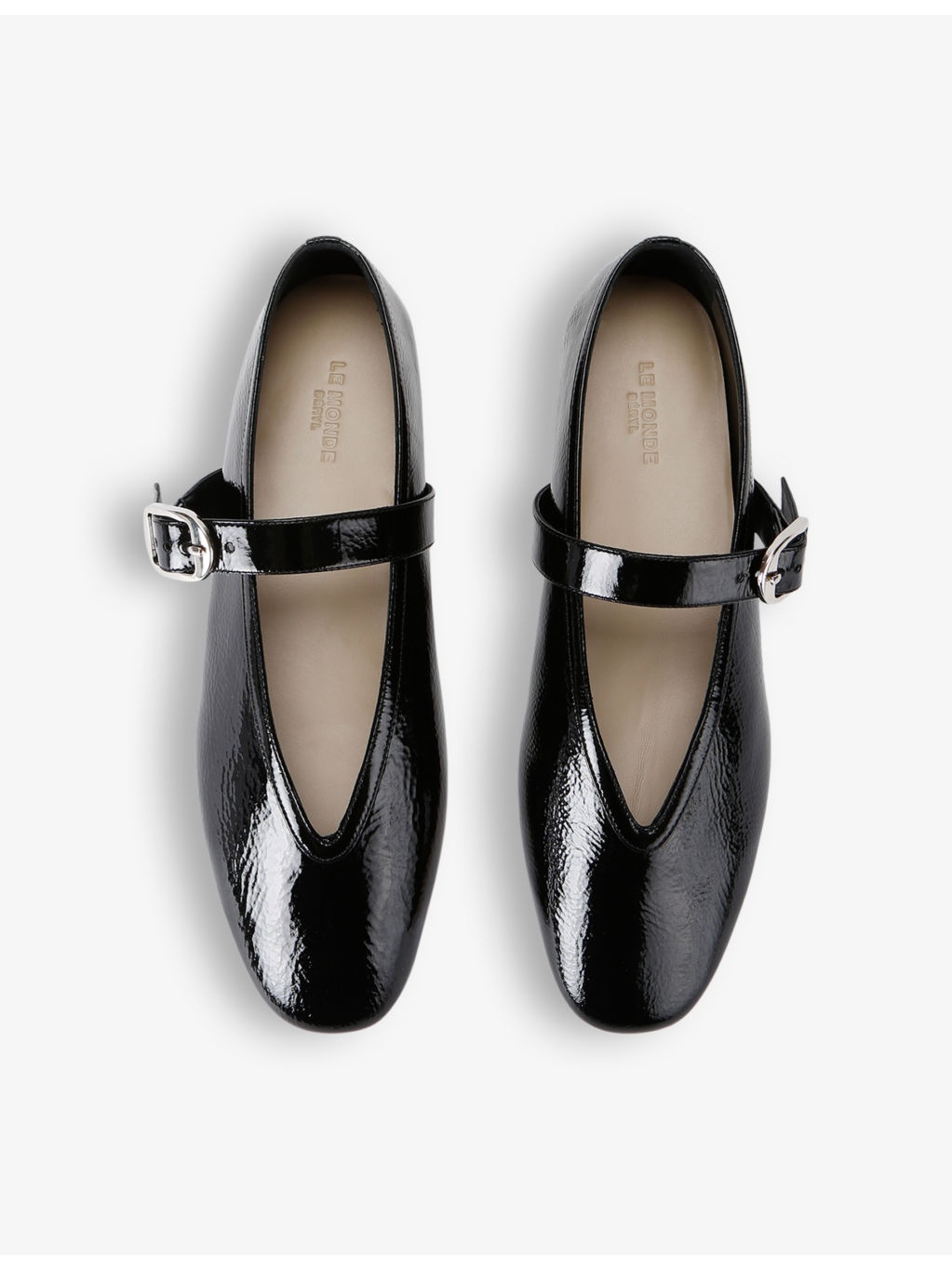 Stella pointed-vamp patent-leather Mary-Jane flats - 2
