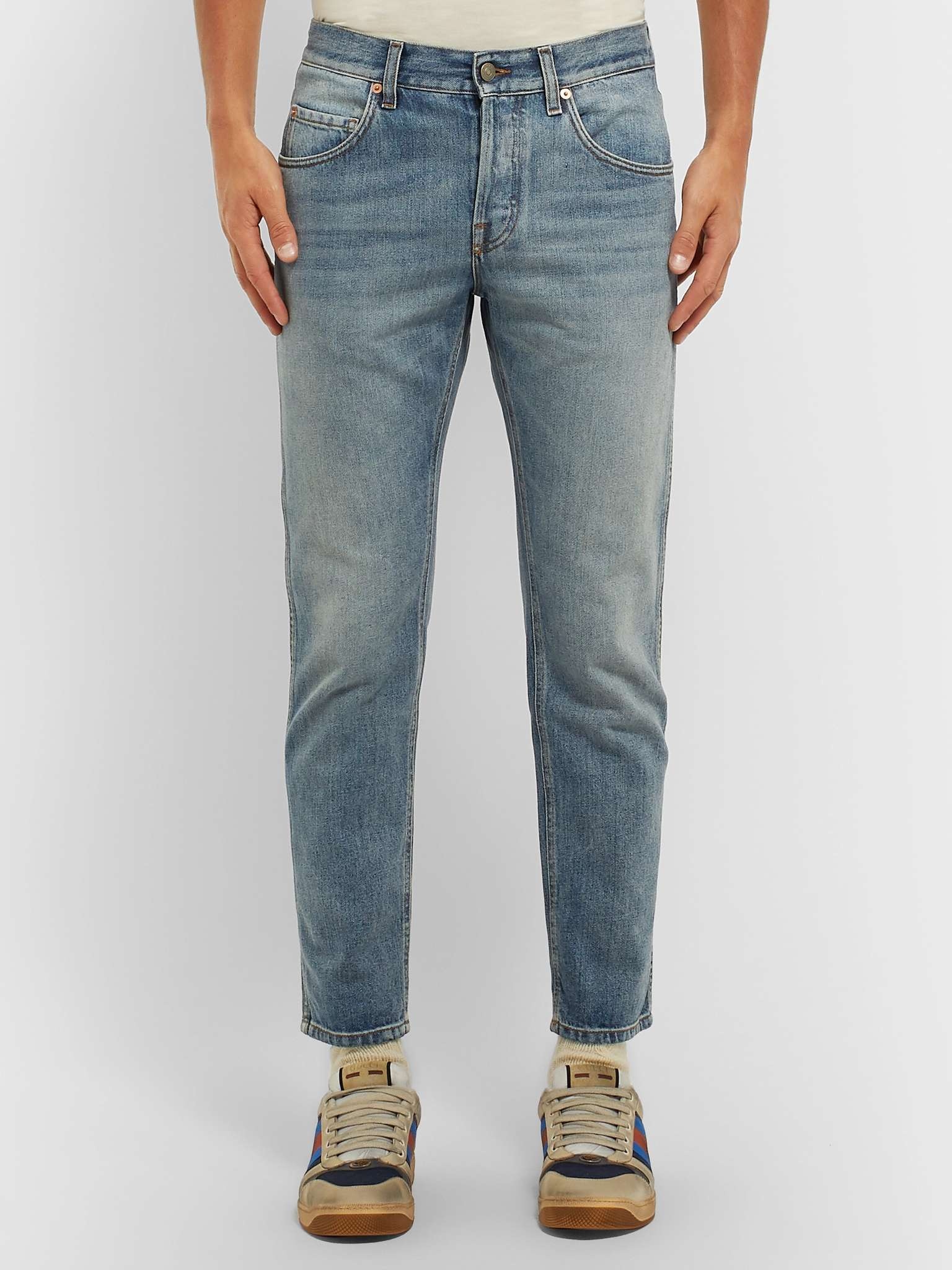 Slim-Fit Cropped Tapered Denim Jeans - 4