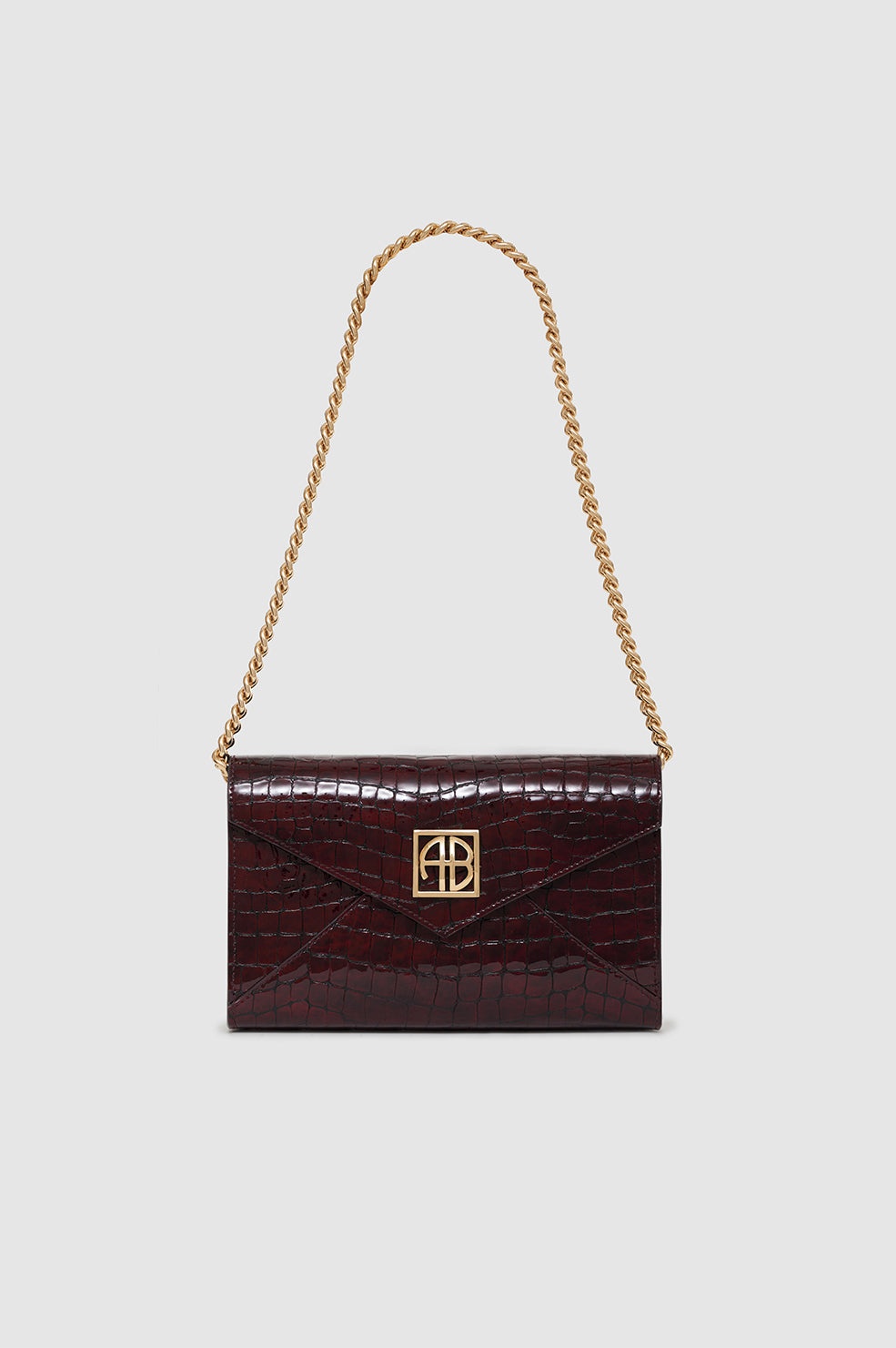 Small Elly Clutch - Burgundy Embossed - 3