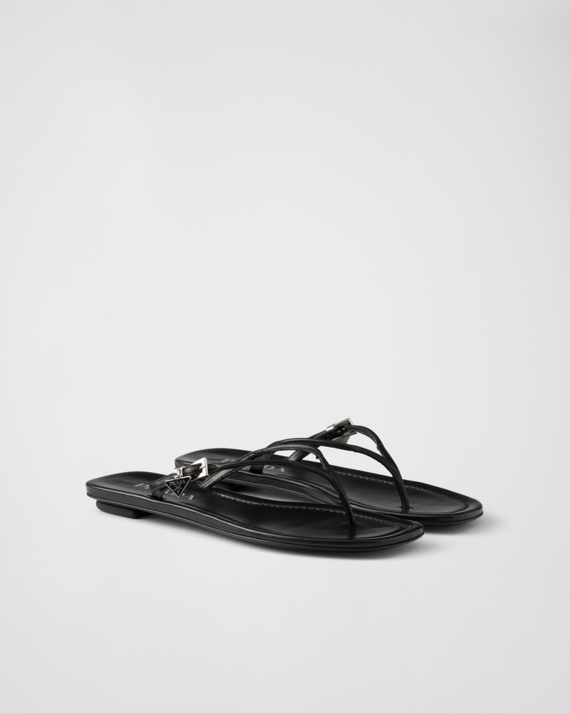 Leather thong sandals - 1