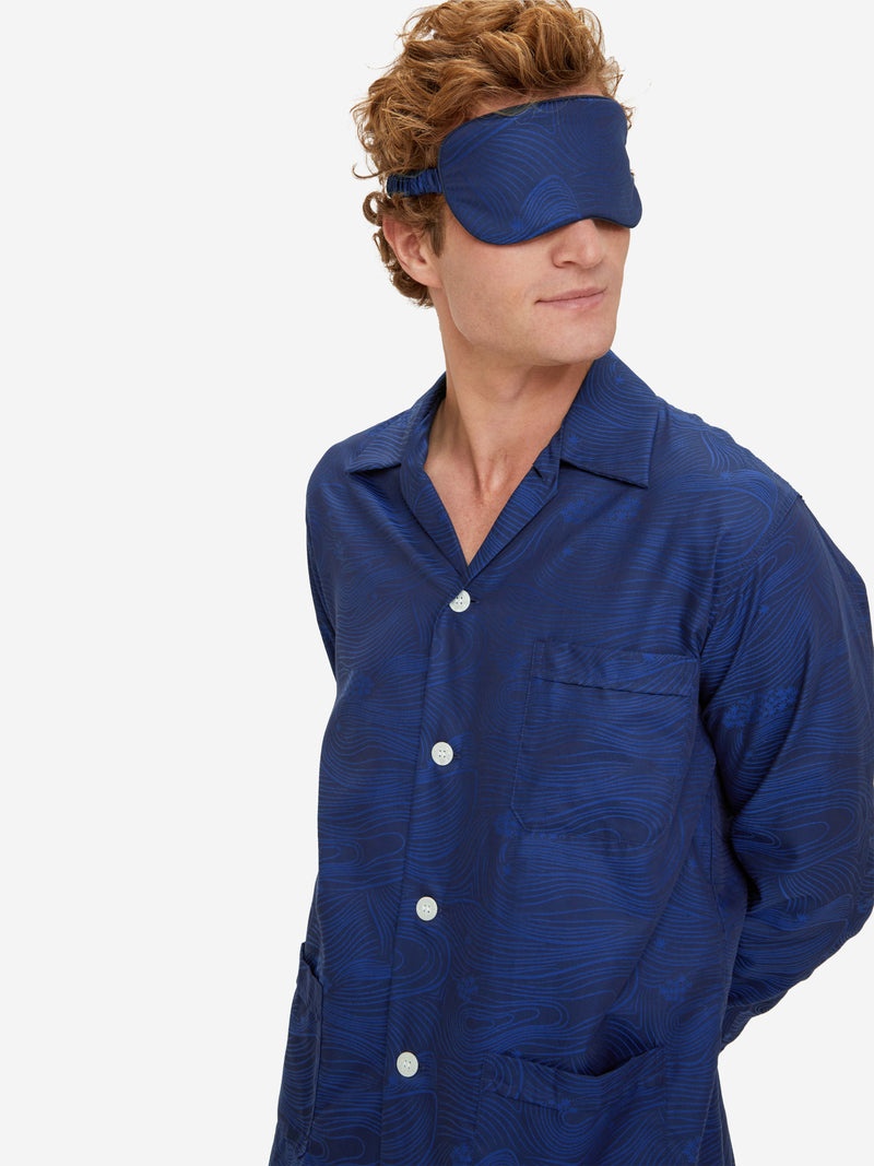 Eye Mask Paris 22 Cotton Jacquard Navy - 5