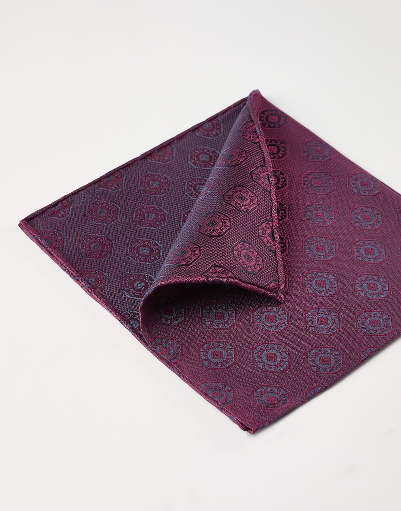 Brunello Cucinelli Silk pocket square with medallion design outlook