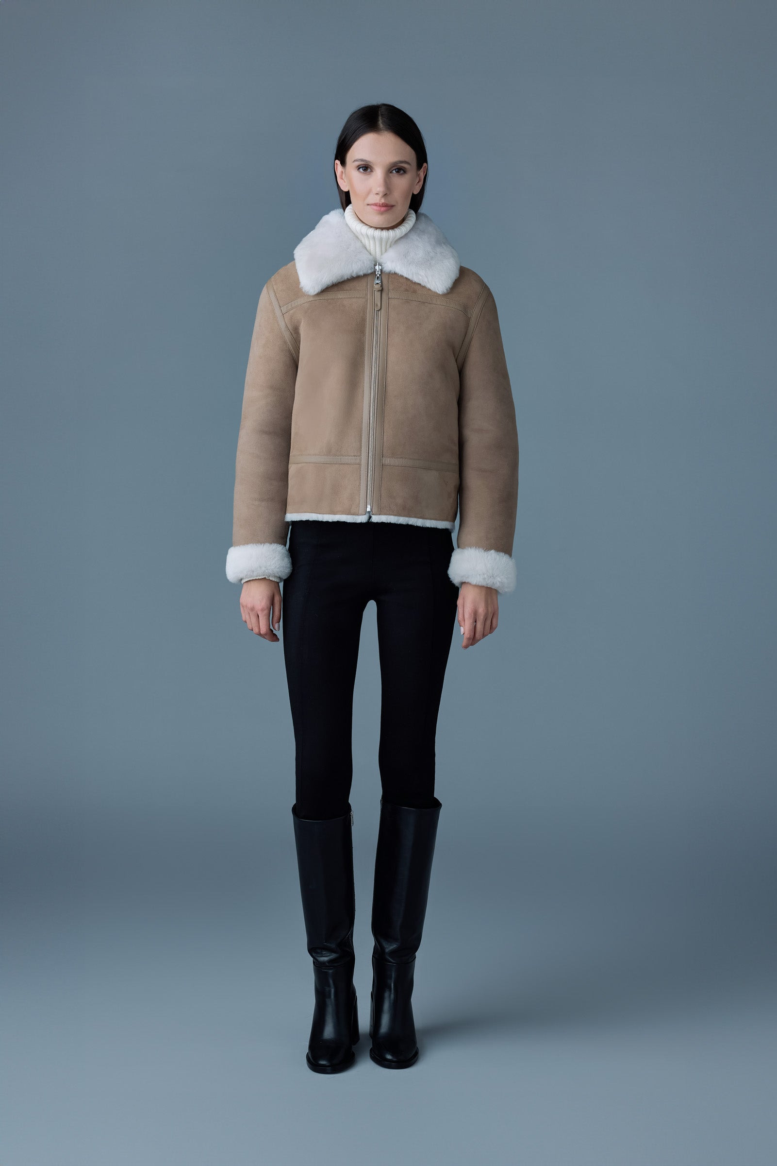 BETTY 2-in-1 reversible leather shearling jacket - 3