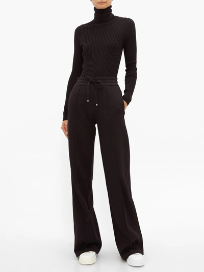 Moncler Pintuck-pleat cotton-jersey wide-leg trousers outlook