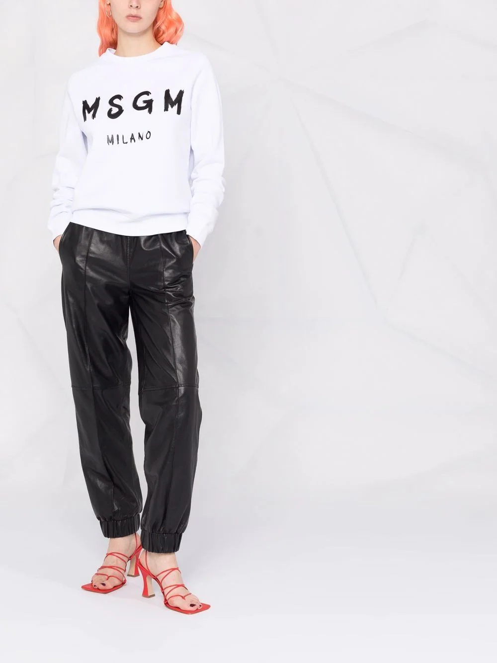 logo-print crew neck sweatshirt - 2