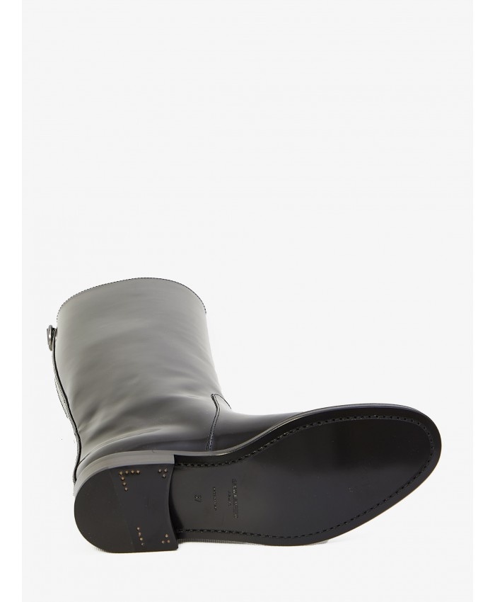 SAINT LAURENT Hunt boots in glazed leather | leam | REVERSIBLE