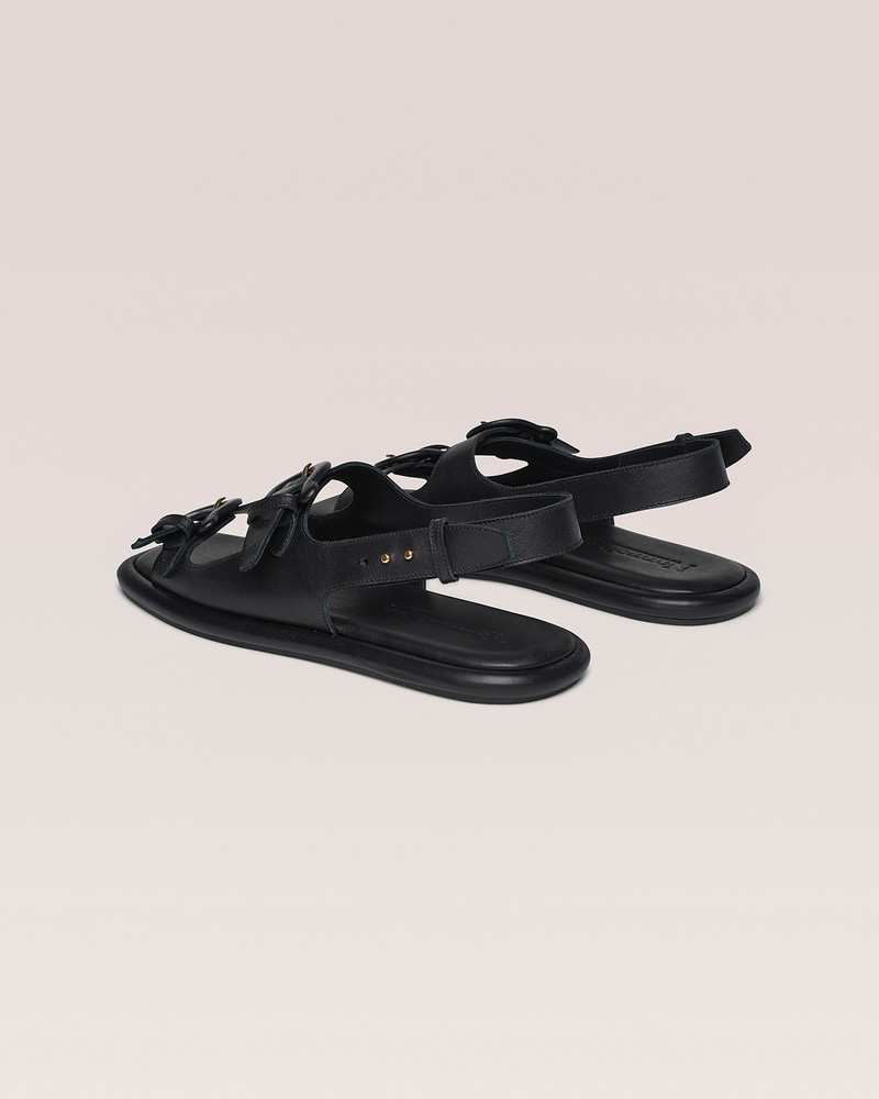 EKEMMA MENS - Suede slingback sandals - Black 3