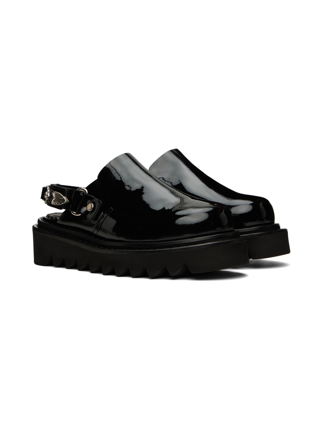 Black Embellished Loafers - 4
