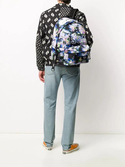 MSGM x Eastpak floral print logo backpack outlook