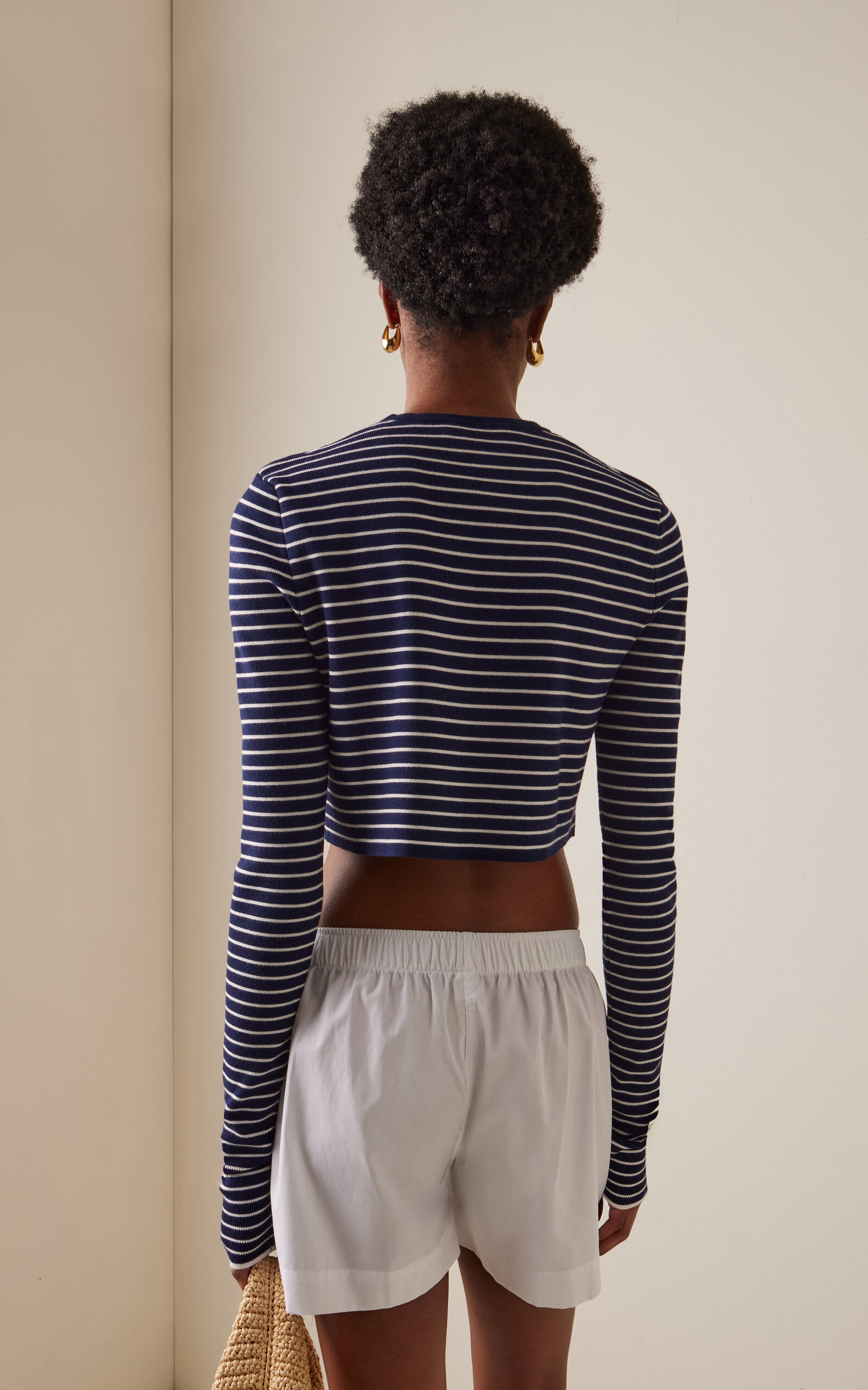 Exclusive Riviera Kasel Cropped Striped Knit T-Shirt stripe - 4