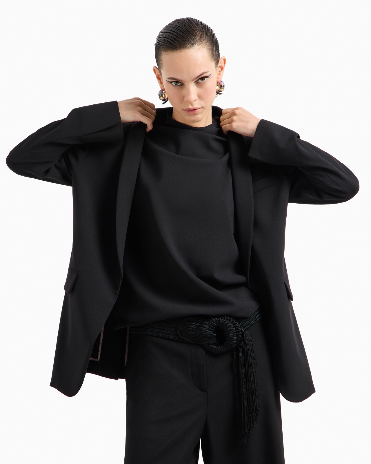 SINGLE-BREASTED JACKET IN STRETCH WOOL BARATHEA - 6