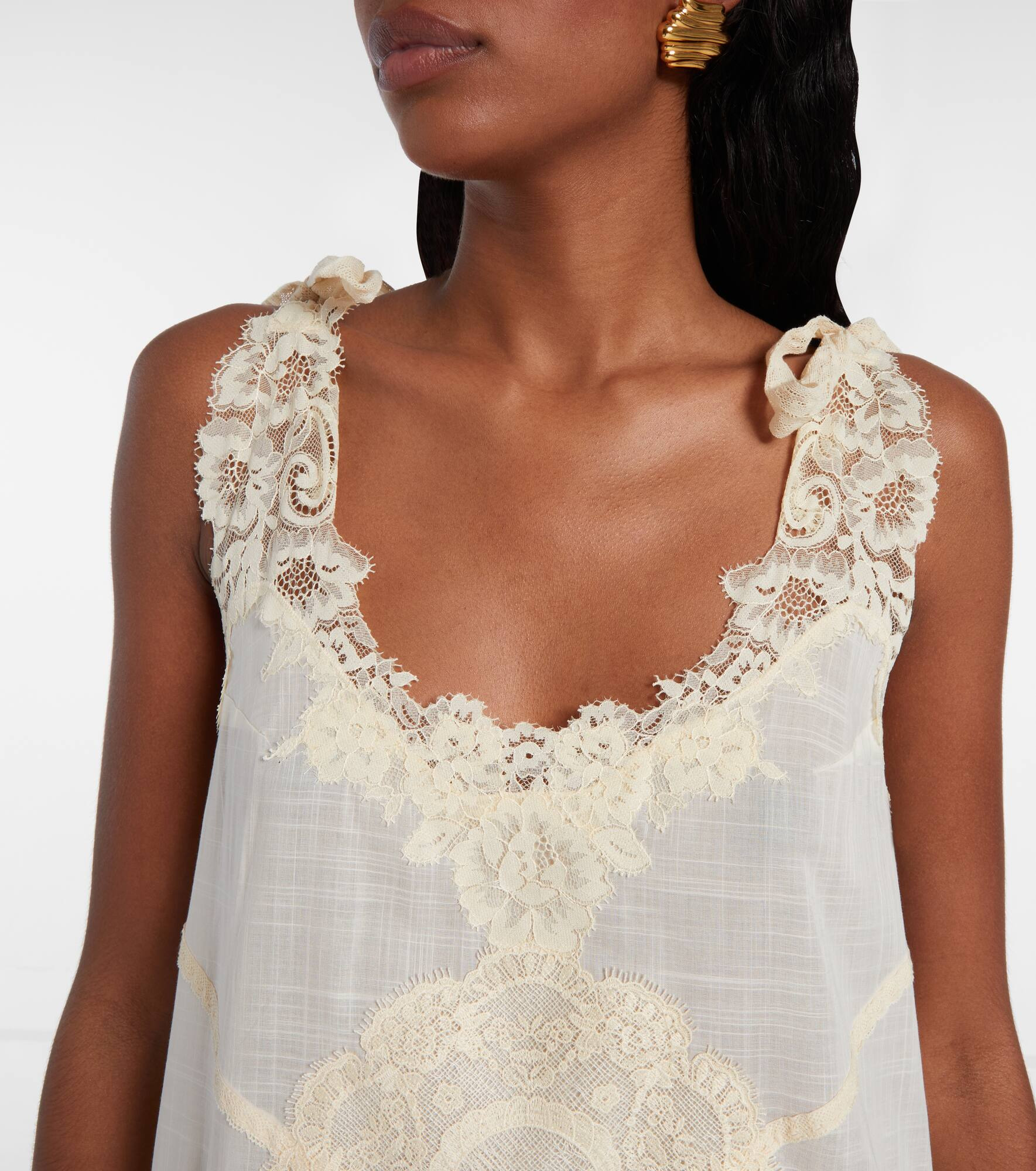 Cascadian cotton lace midi dress - 4