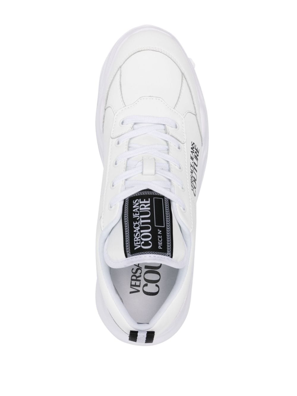 logo-print leather sneakers - 4