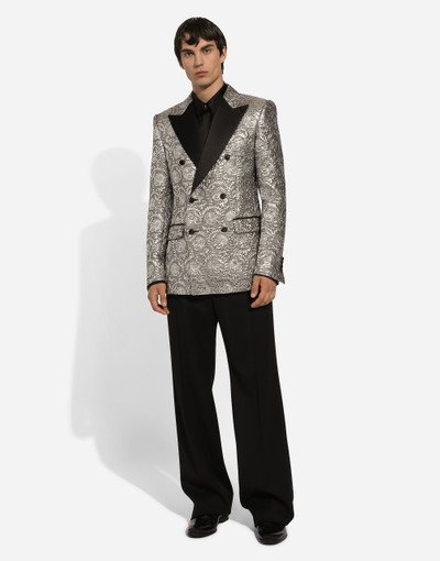 Dolce & Gabbana Sicilia double-breasted lamé jacquard tuxedo jacket outlook
