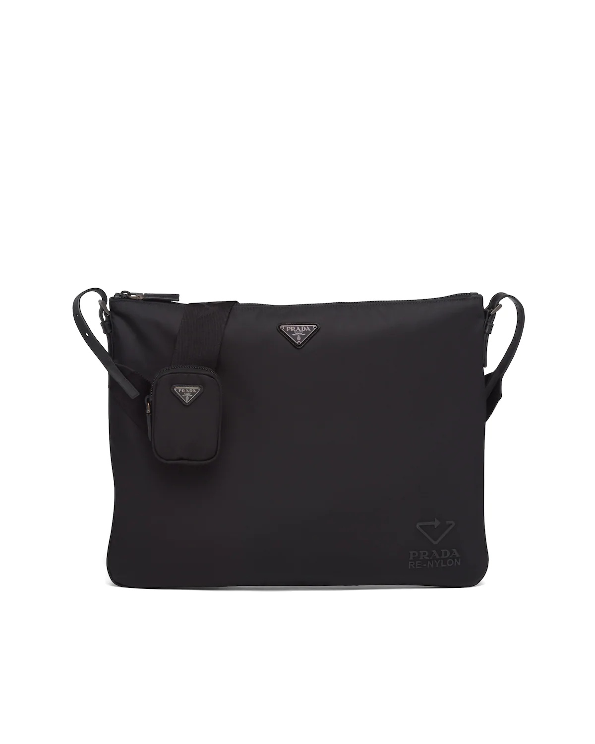 Re-Nylon and Saffiano leather shoulder bag - 1