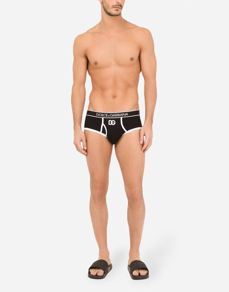 Fine-rib cotton Brando briefs with DG patch - 2