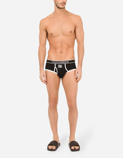 Dolce & Gabbana Fine-rib cotton Brando briefs with DG patch outlook