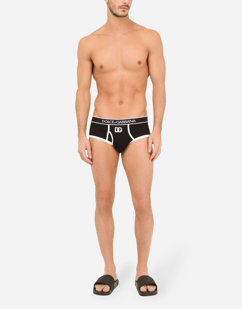 Dolce & Gabbana Fine-rib cotton Brando briefs with DG patch outlook