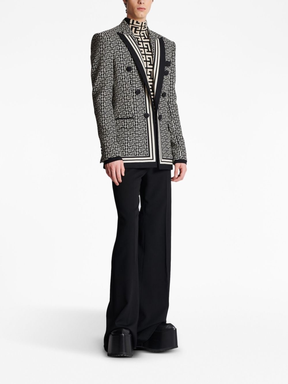 Balmain PB-monogram Wool-Blend Jacket