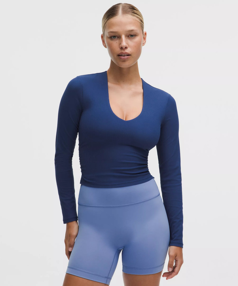 All It Takes Ribbed Nulu V-Neck Long-Sleeve Shirt *B-D Cups 1