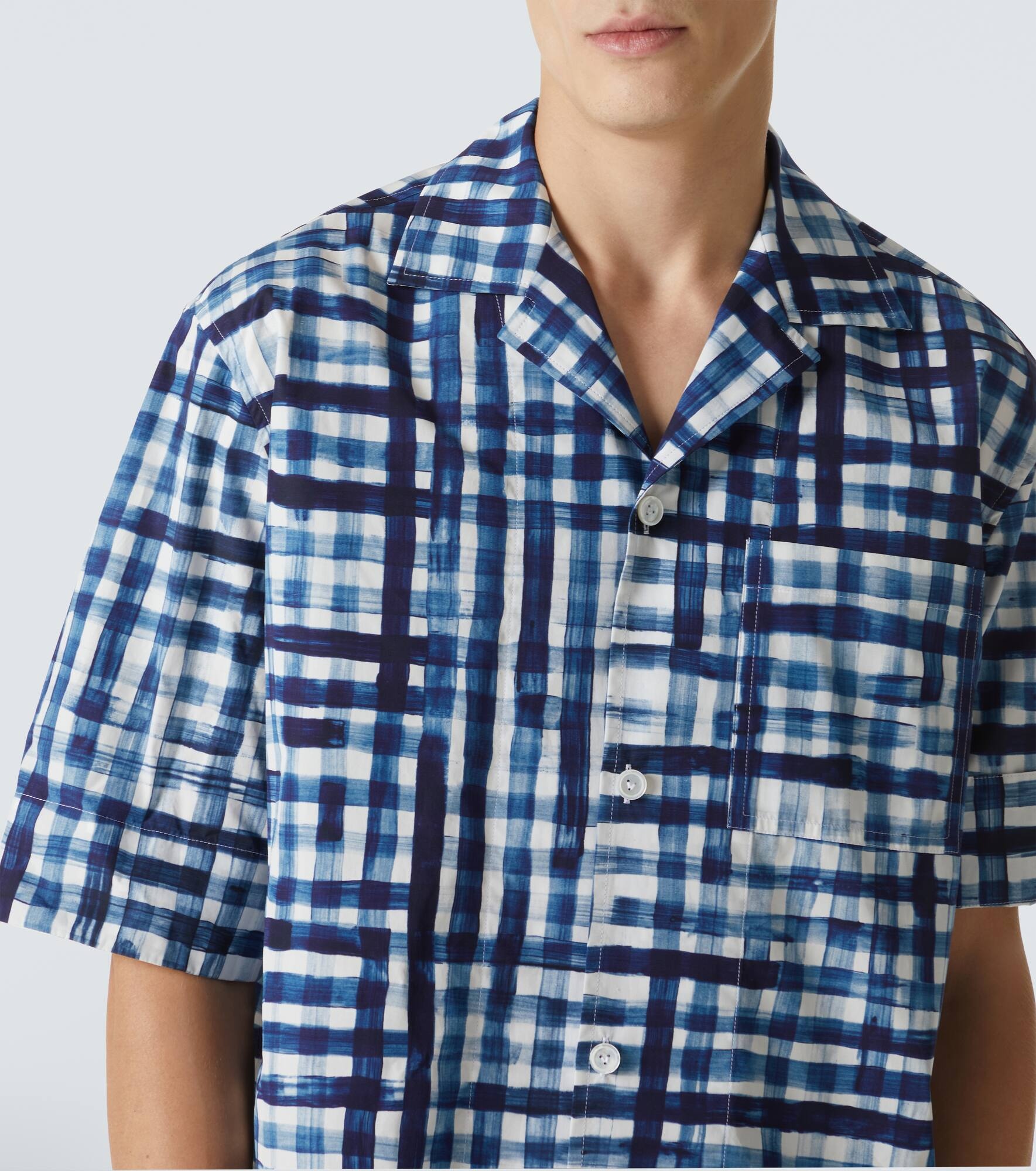Gingham cotton bowling shirt - 5