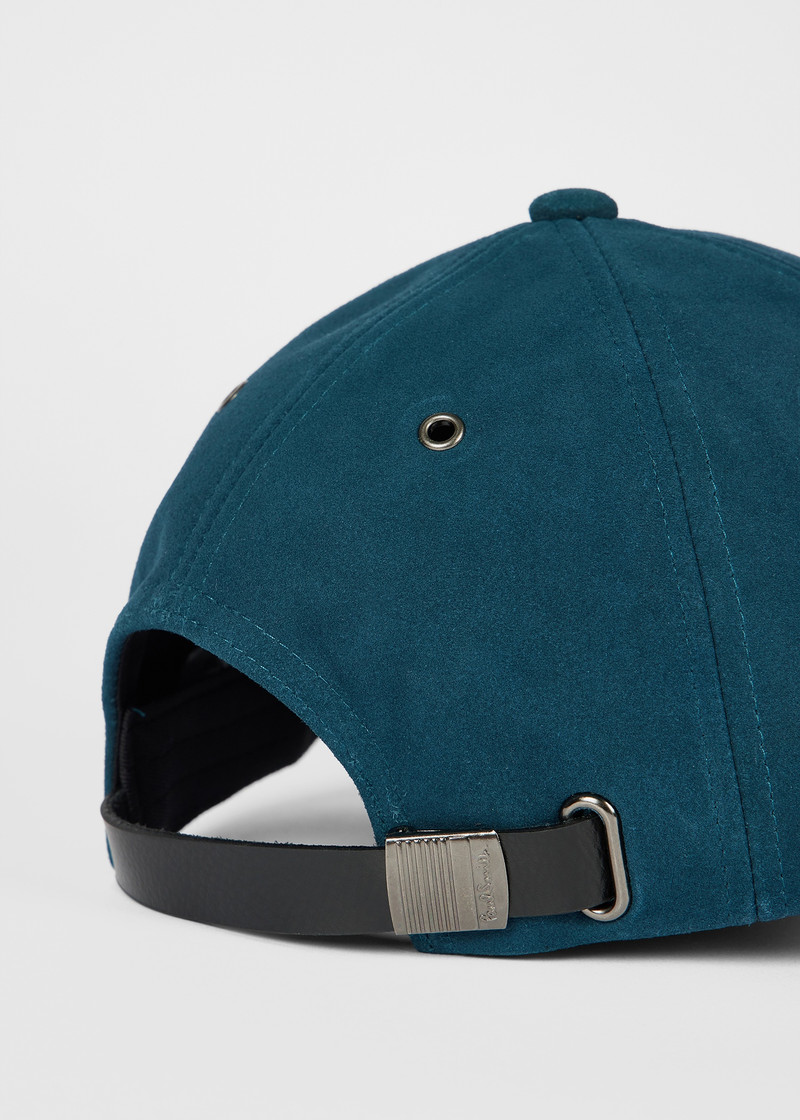 Paul Smith Dark Blue 'Signature Stripe' Trim Suede Baseball Cap outlook