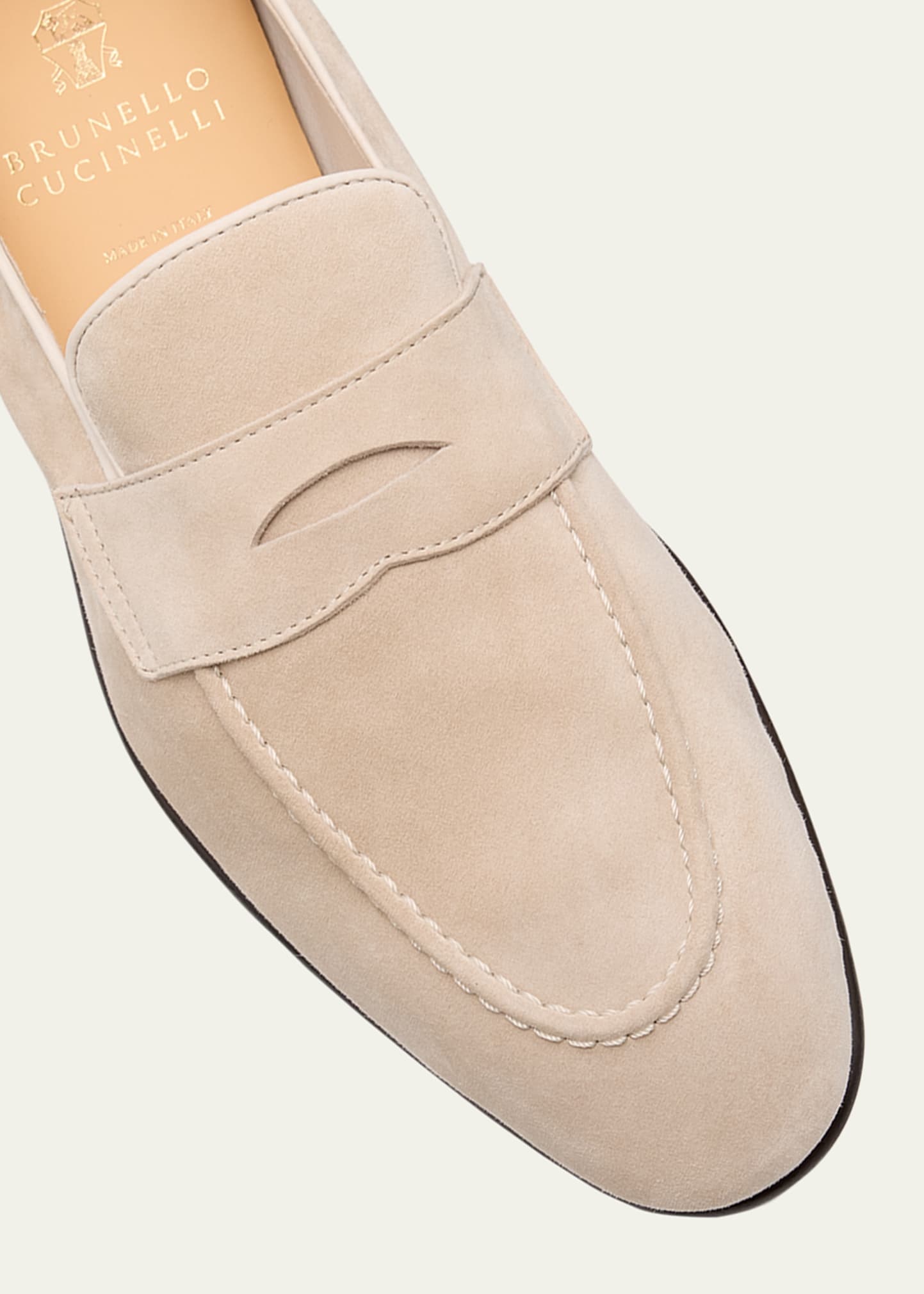 Men's Suede Penny Loafers - 6
