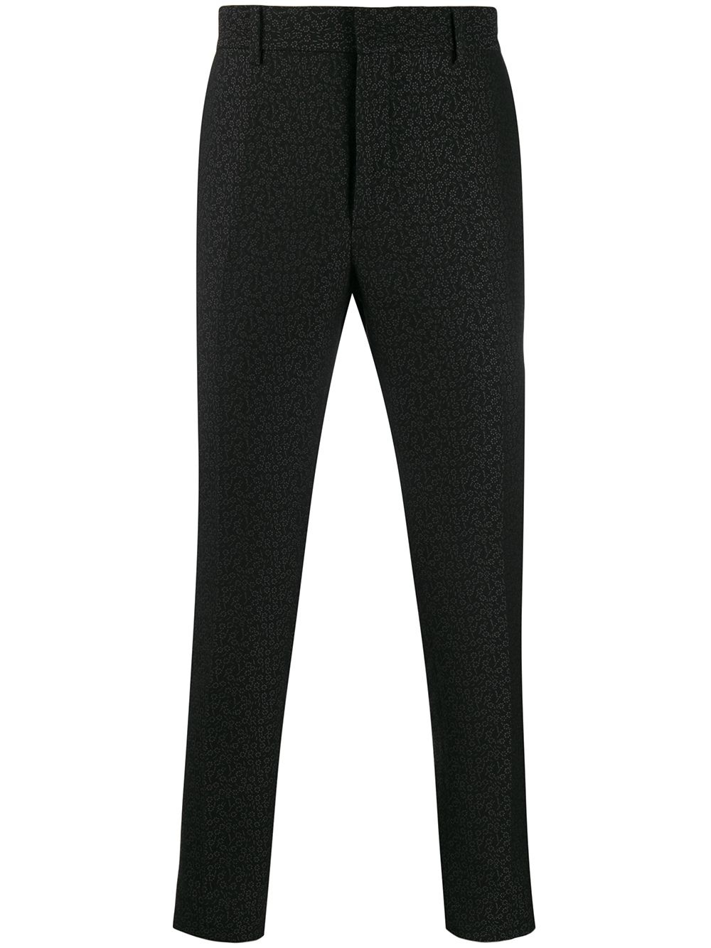 floral jacquard tailored trousers - 1