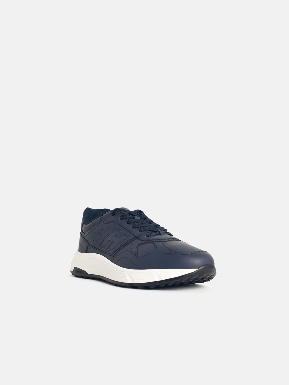 'HYPERLIGHT' NAVY LEATHER SNEAKERS - 2