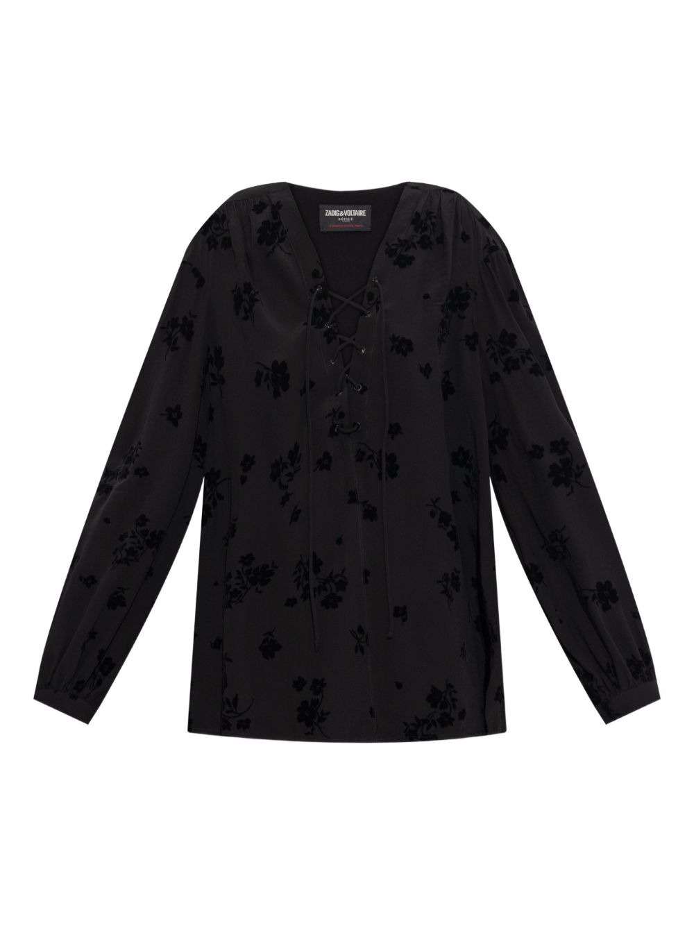 lace-up blouse - 1