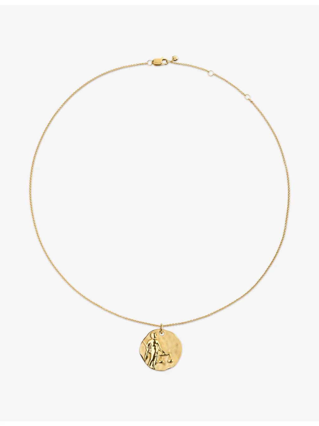 Libra Zodiac 18ct Yellow Gold Vermeil Pendant Necklace - 1