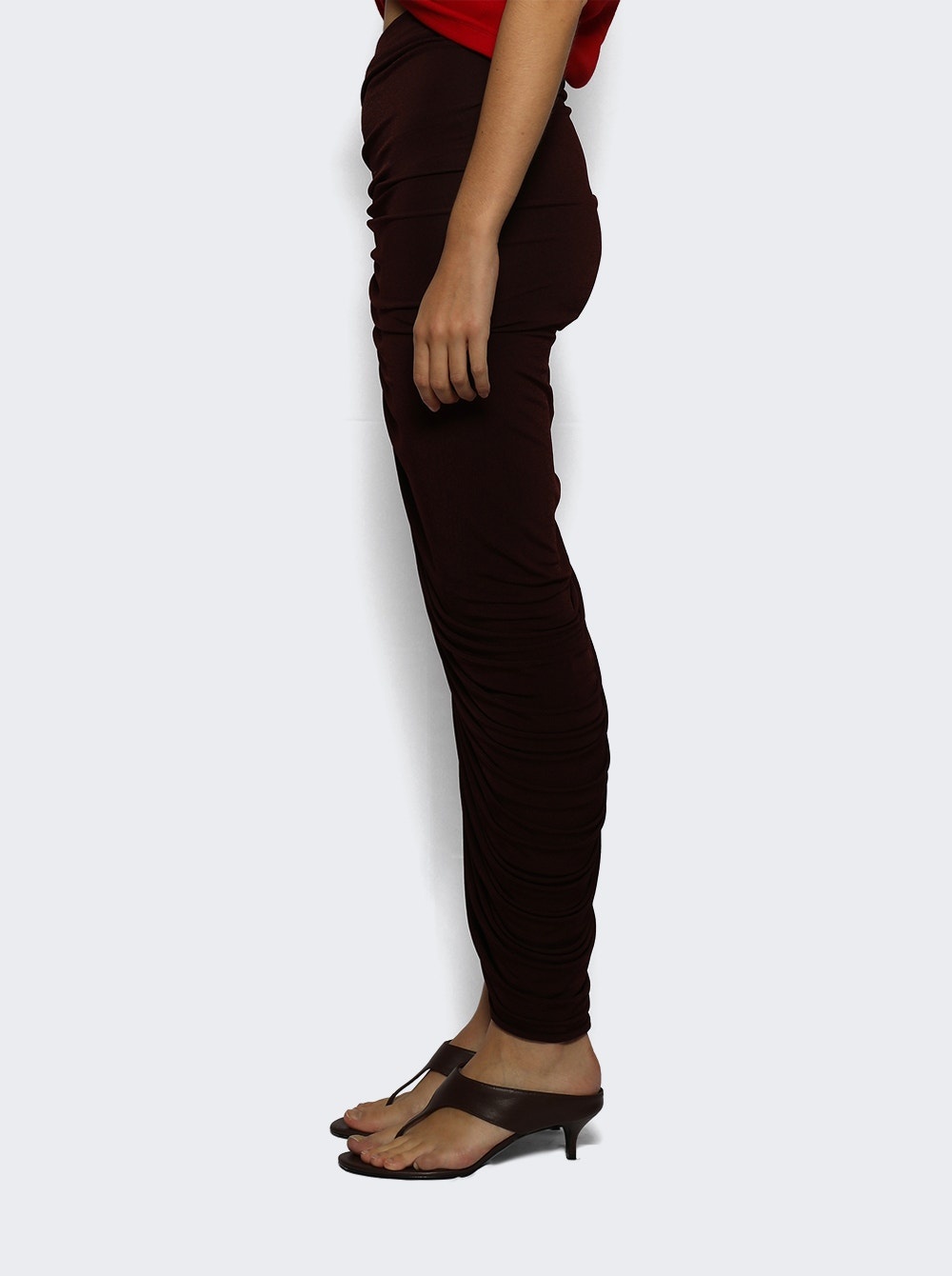 Asymmetrical Midi Skirt Bordeaux - 3