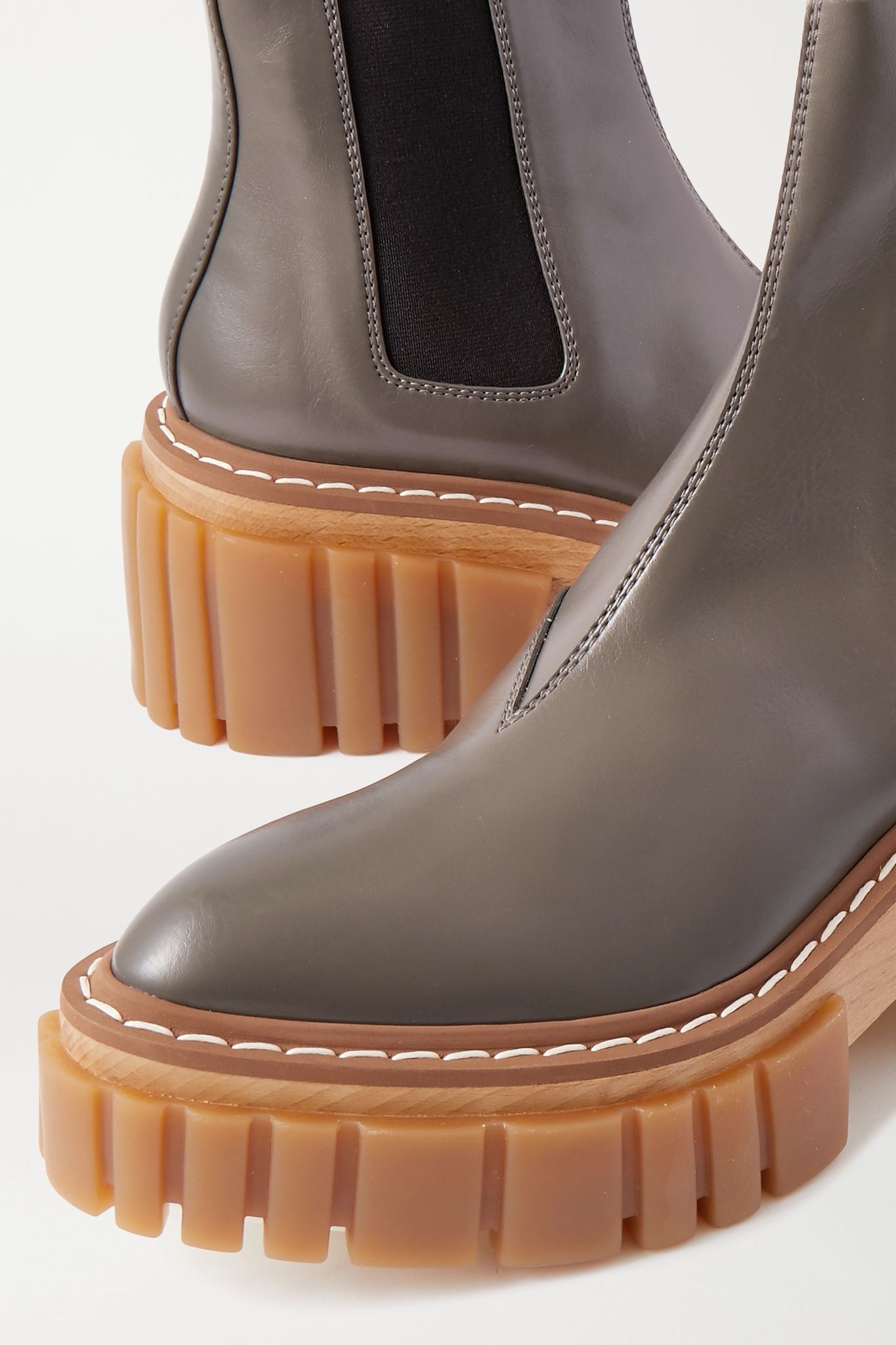 Emilie vegetarian leather platform Chelsea boots - 4