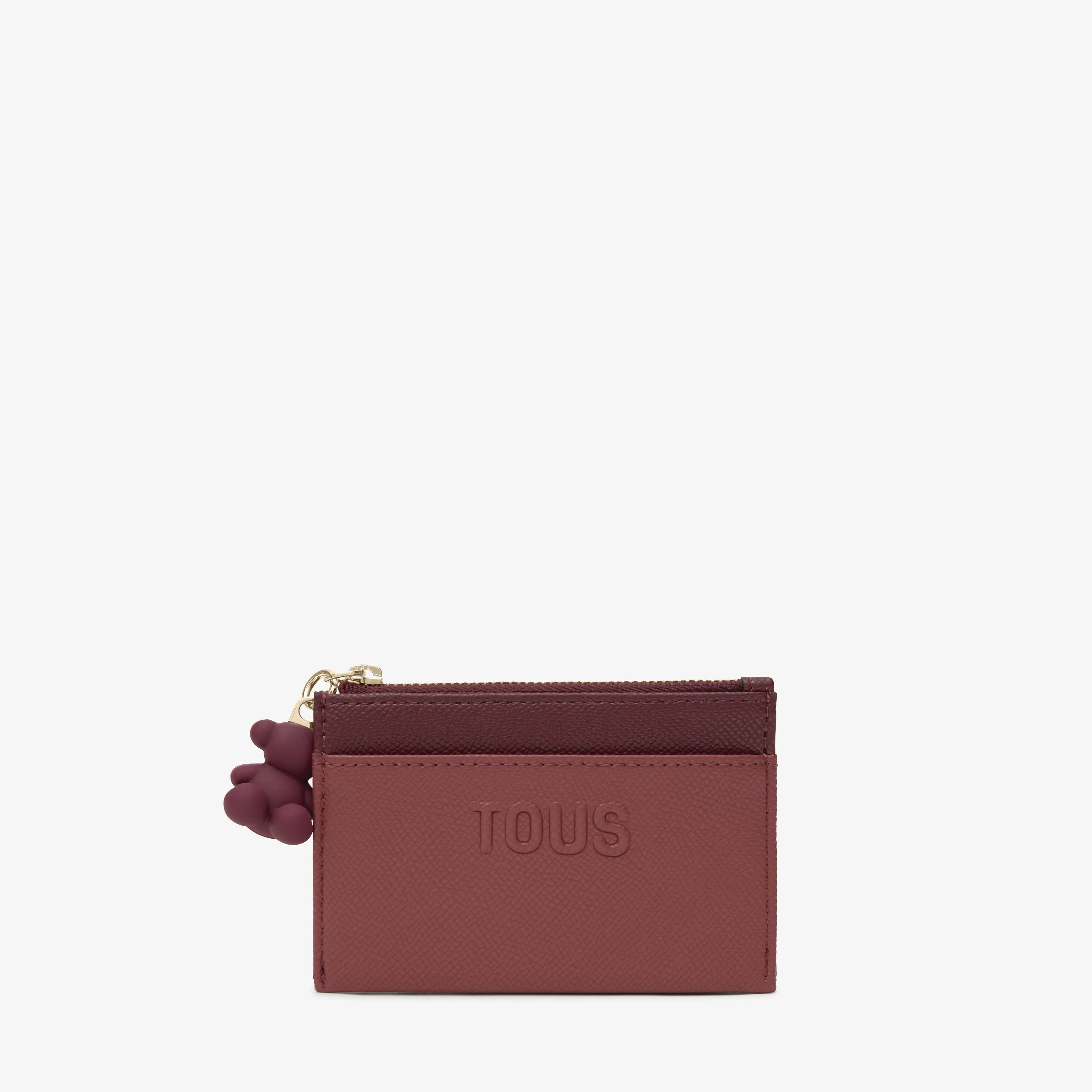 Burgundy-colored Change purse-cardholder TOUS Audree Saffiano - 1