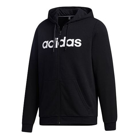 adidas neo Alphabet Printing Casual Sports Zipper Black GJ8927 - 1