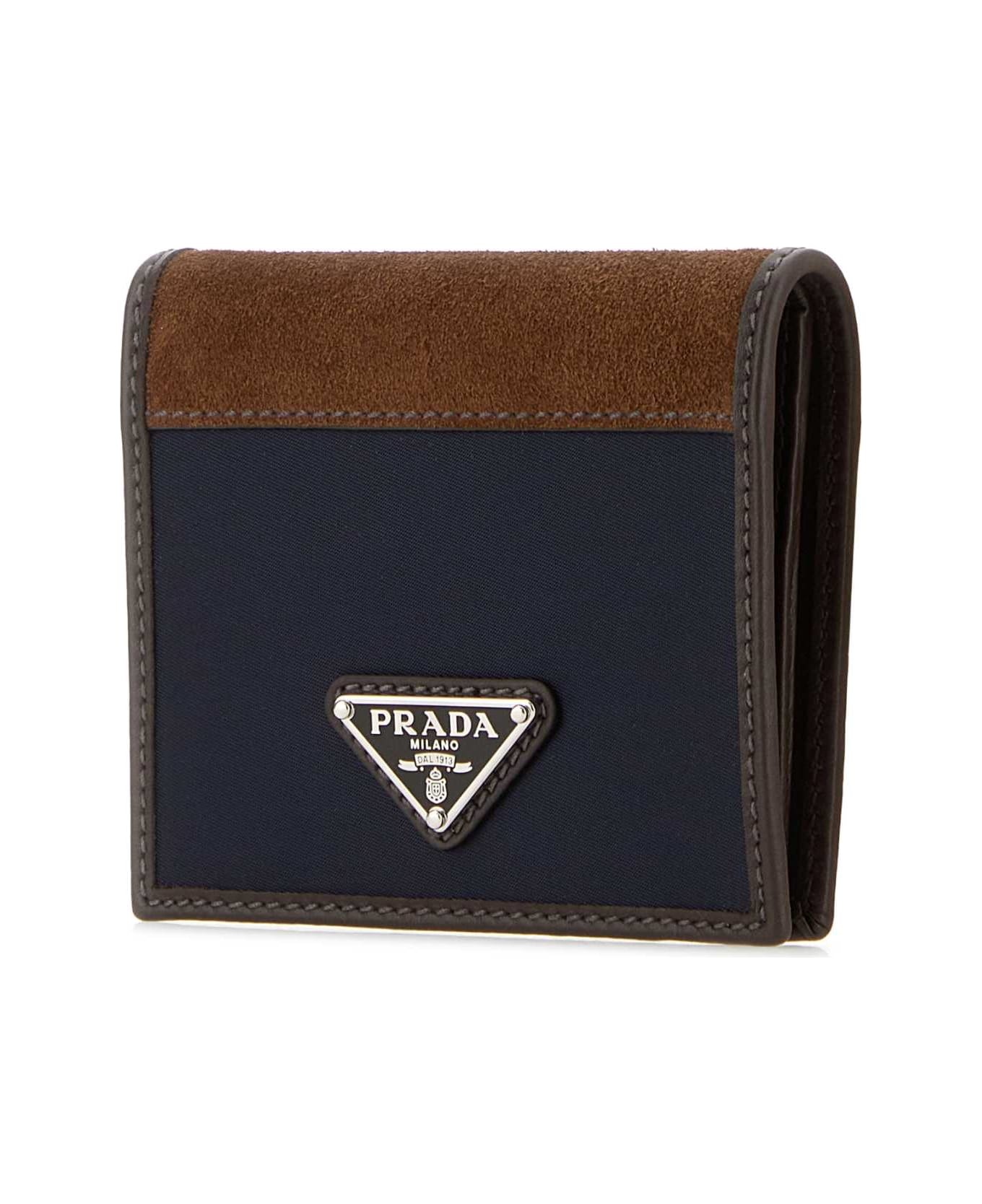 Two-tone Fabric And Suede Wallet - 2