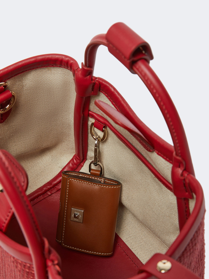 SUMMARINEXS Extra-small raffia-look basketweave Marine bag - RED 6