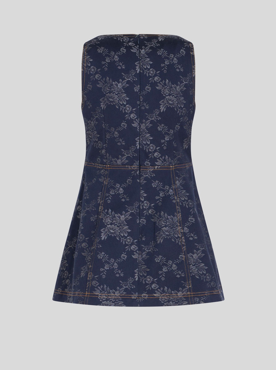 MINI DENIM JACQUARD DRESS - 2