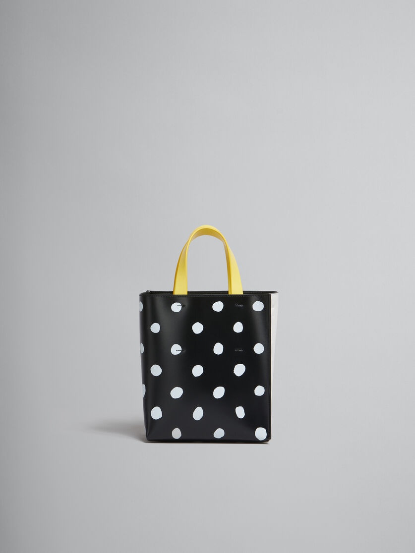 BLACK AND WHITE POLKA-DOT LEATHER MUSEO MINI BAG - 1